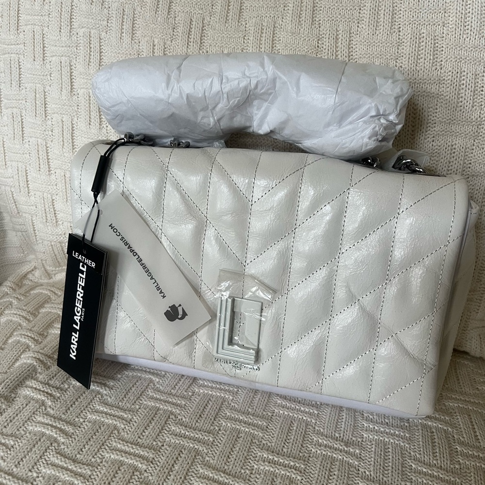 NWT Karl Lagerfield shoulder/crossbody in Ivory